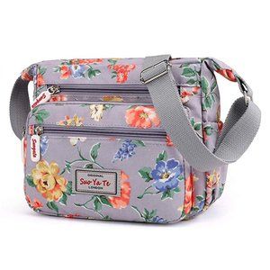 Casual Nylon Floral Shoulder Bag